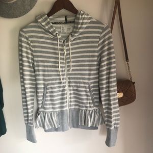 Anthropologie Saturday Sunday Stripe Ruffle Jacket